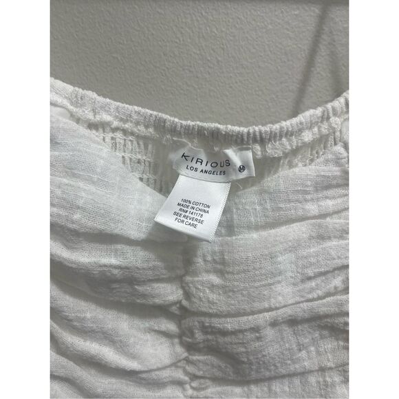 Kirious Medium Cropped White Scrunch Top NEW - Picture 2 of 4